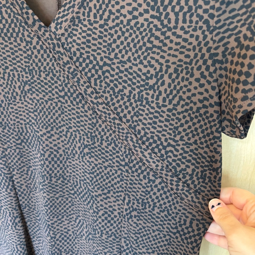 Croft & Barrow Brown Animal Print Midi Dress Size XL Office Church Travel Event - Picture 3 of 9